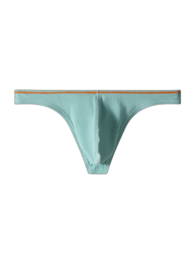 4 Pack Men's Low-Rise Solid Thongs with Reinforced Edging