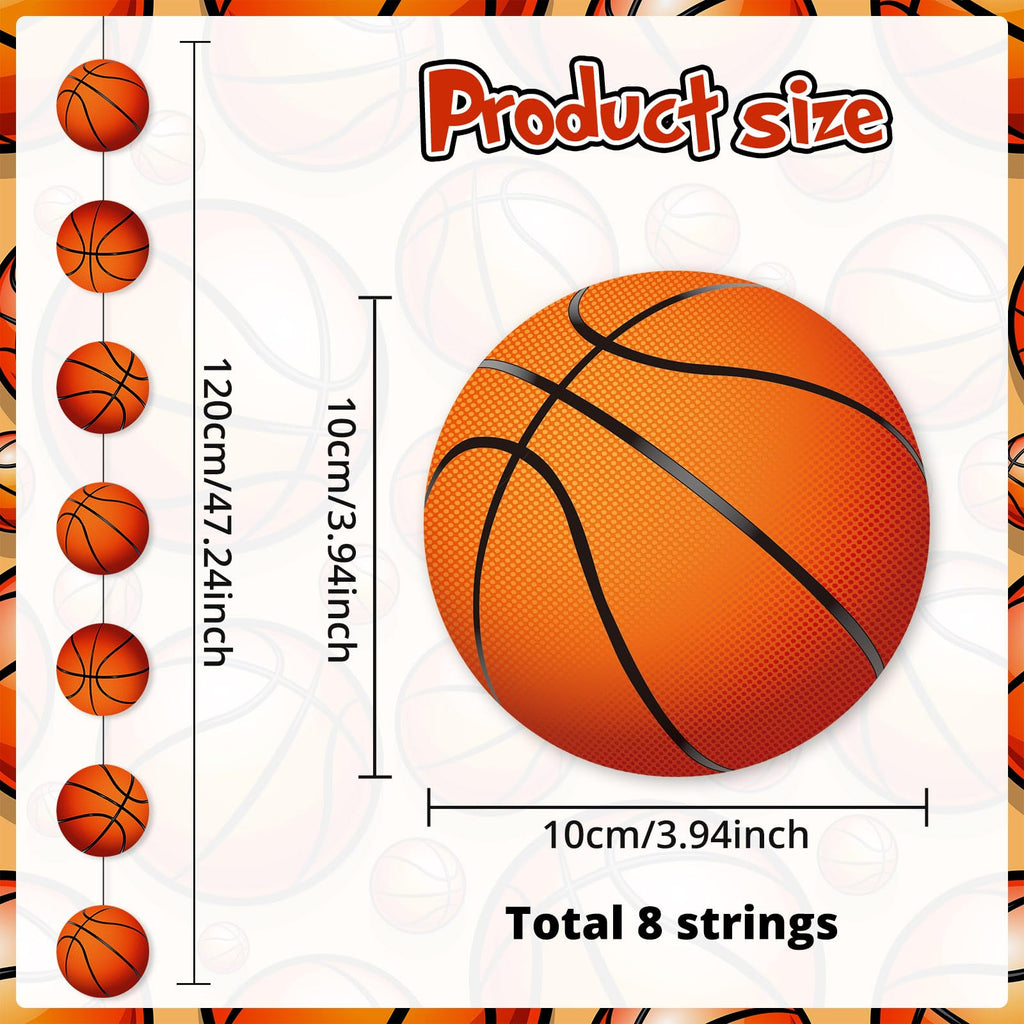 Faccito 8 Pcs Basketball Party Banner Garland | Sports Theme Party Decorations
