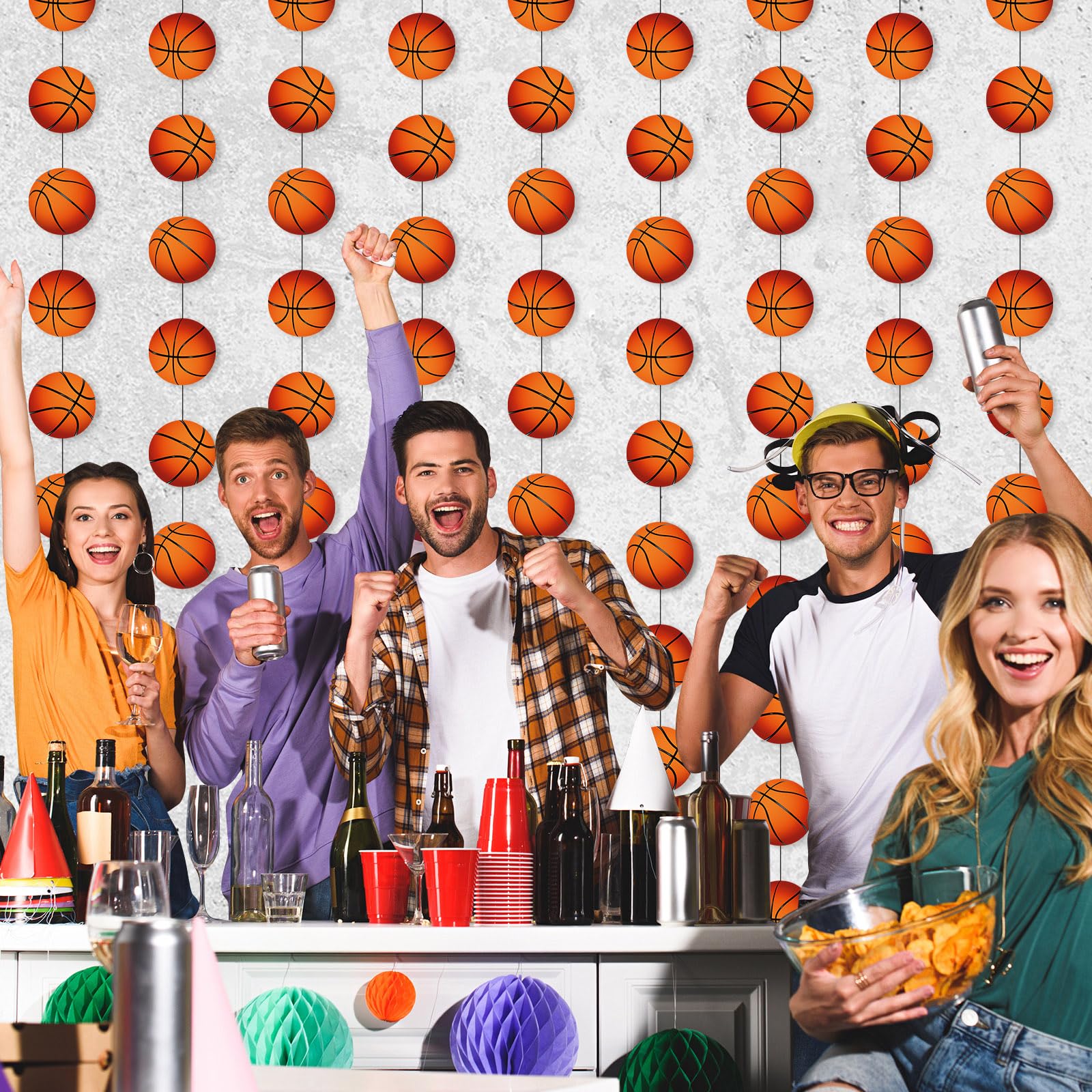 Faccito 8 Pcs Basketball Party Banner Garland | Sports Theme Party Decorations