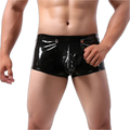 Open-Front Leather Boxer Briefs
