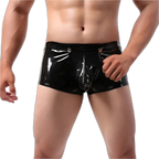 Open-Front Leather Boxer Briefs