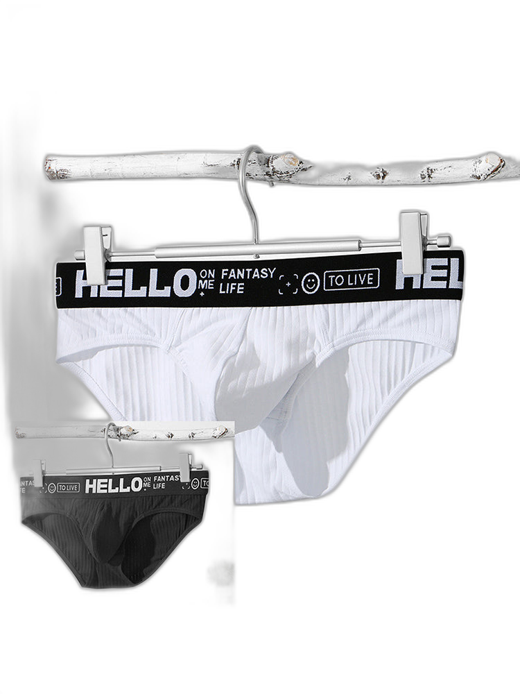 Men's Cotton Ribbed Breathable Briefs with 3D Pouch
