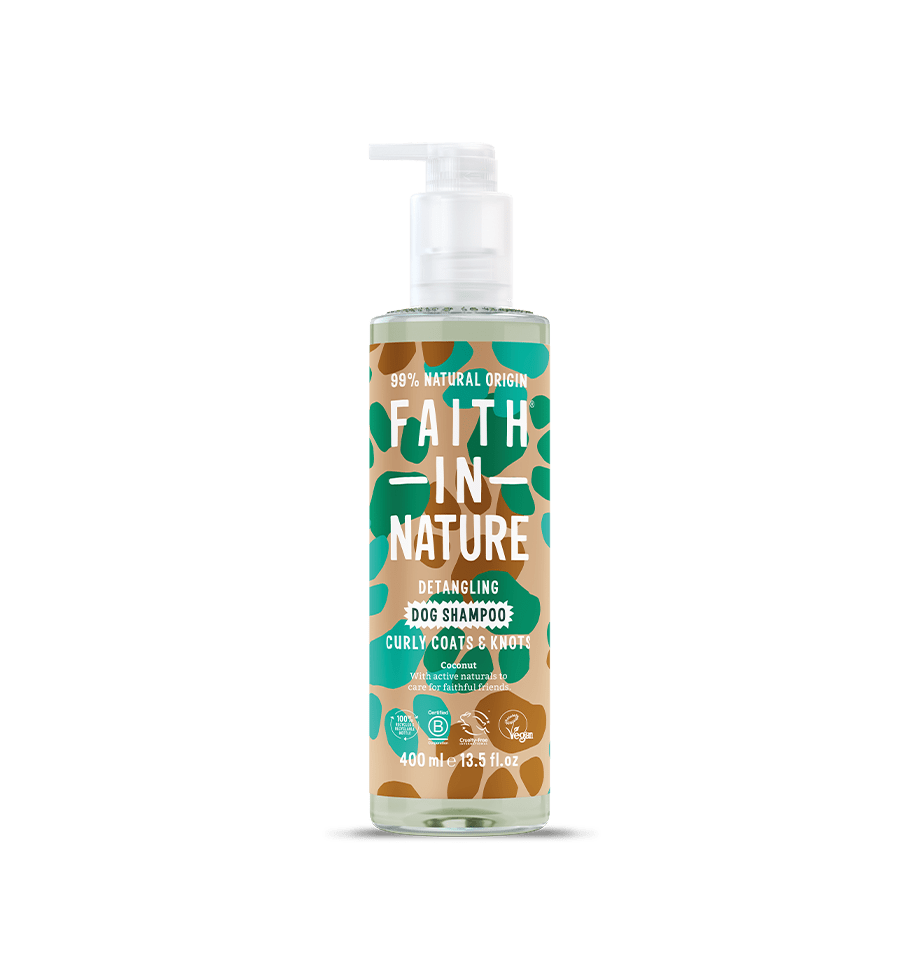 Faith In Nature Entwirrendes Kokos-Hundeshampoo für lockiges Fell und Verfilzungen