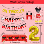 Family Pro 2nd Mouse Birthday Party Kit – 57-Pcs Party Supplies, Banners & Balloons