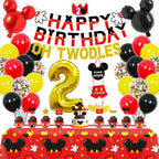 Family Pro 2nd Mouse Birthday Party Kit – 57-Pcs Party Supplies, Banners & Balloons