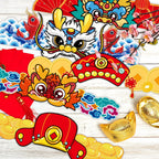 Fancy Land Chinese New Year Paper Crown 2026 Year of the Horse – 24Pcs Party Hats & Lunar New Year Headbands