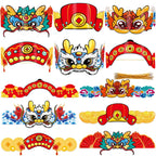 Fancy Land Chinese New Year Paper Crown 2026 Year of the Horse – 24Pcs Party Hats & Lunar New Year Headbands