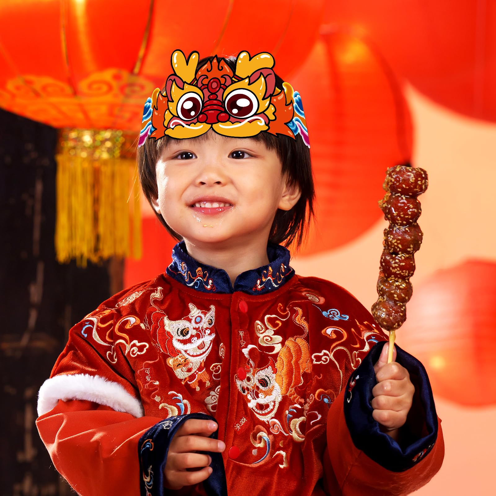 Fancy Land Chinese New Year Paper Crown 2026 Year of the Horse – 24Pcs Party Hats & Lunar New Year Headbands