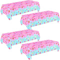 Fanfanwin Candyland Tablecloths – 4 Pack, Colorful Lollipop Pink Party Decor