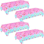 Fanfanwin Candyland Tablecloths – 4 Pack, Colorful Lollipop Pink Party Decor