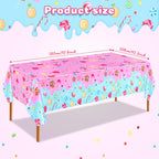 Fanfanwin Candyland Tablecloths – 4 Pack, Colorful Lollipop Pink Party Decor