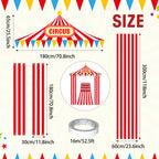 Fanfanwin Carnival Circus Tent Decorations – 4-Piece Entryway Banner & Aisle Runner Set