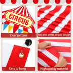 Fanfanwin Carnival Circus Tent Decorations – 4-Piece Entryway Banner & Aisle Runner Set