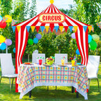 Fanfanwin Carnival Circus Tent Decorations – 4-Piece Entryway Banner & Aisle Runner Set