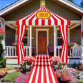 Fanfanwin 4 Pcs Carnival Circus Tent Decorations – Entryway Awning, Banners & Floor Runner