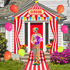 Fanfanwin Carnival Circus Tent Decorations – 4-Piece Entryway Banner & Aisle Runner Set