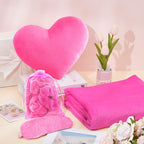 Fanfanwin 36 Pcs Sleepover Party Supplies for Girls – Hot Pink Spa Slumber Kit with Blankets, Pillows, Headbands, Scrunchies, Eye Masks & Organza Bags