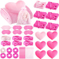 Fanfanwin 36-Piece Pink Sleepover Party Kit for Girls — Blankets, Pillows, Eye Masks, Headbands & Scrunchies
