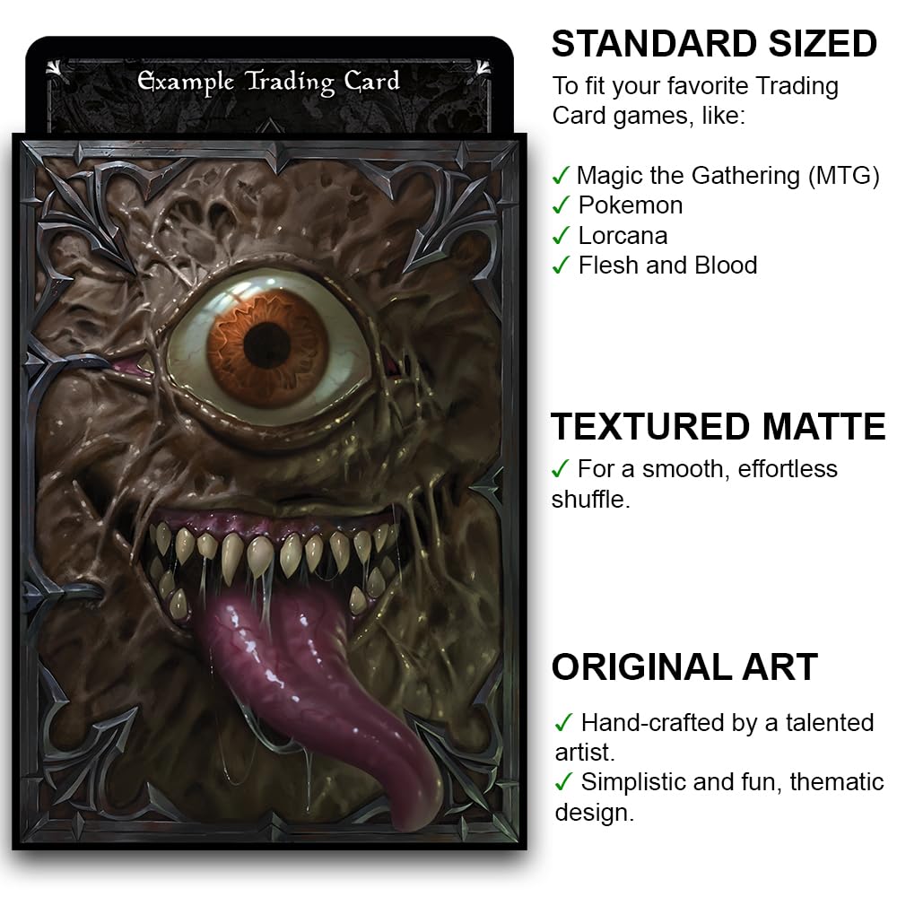 Fantasy North Book of Fiends: 100 Textured Matte Card Sleeves for MTG, Pokemon & More