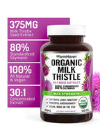 FarmHaven USDA Organic Milk Thistle Capsules | 30:1 Concentrated Seed Extract, 80% Silymarin, 240 Veggie Capsules