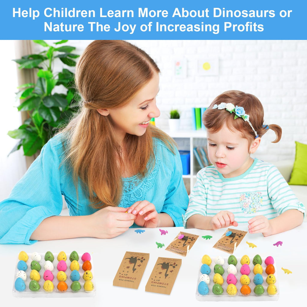 FASBET 48 Sets Dinosaur Party Favors – Dino Eggs with Hatching Cards