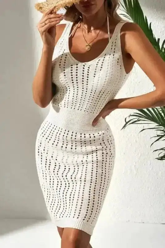 White Beach Breeze Crochet Dress Women UK | S–XL