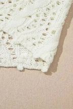 White Hooded Beach Cover-Up Open Knit Women UK | S–XL