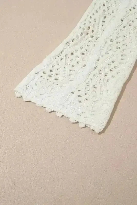 White Hooded Beach Cover-Up Open Knit Women UK | S–XL
