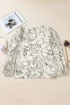 Abstract Print Balloon Sleeve Blouse Women UK | Chic