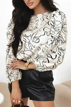 Abstract Print Balloon Sleeve Blouse Women UK | Chic