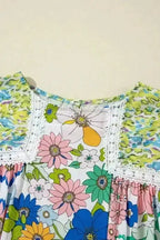Green Floral Puff Sleeve Spring Blouse Women UK | Blossom