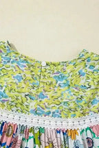 Green Floral Puff Sleeve Spring Blouse Women UK | Blossom