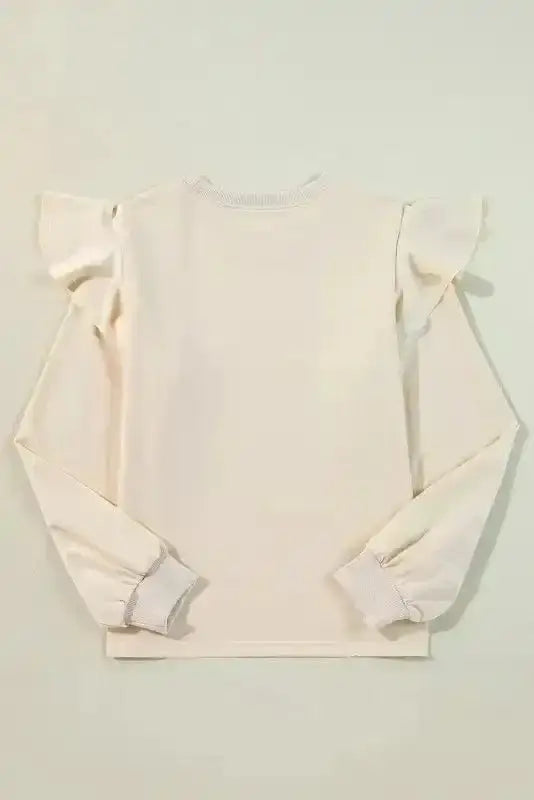 Solid Colour Cascading Ruffle Elegant Blouse Women UK
