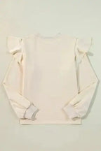 Solid Colour Cascading Ruffle Elegant Blouse Women UK