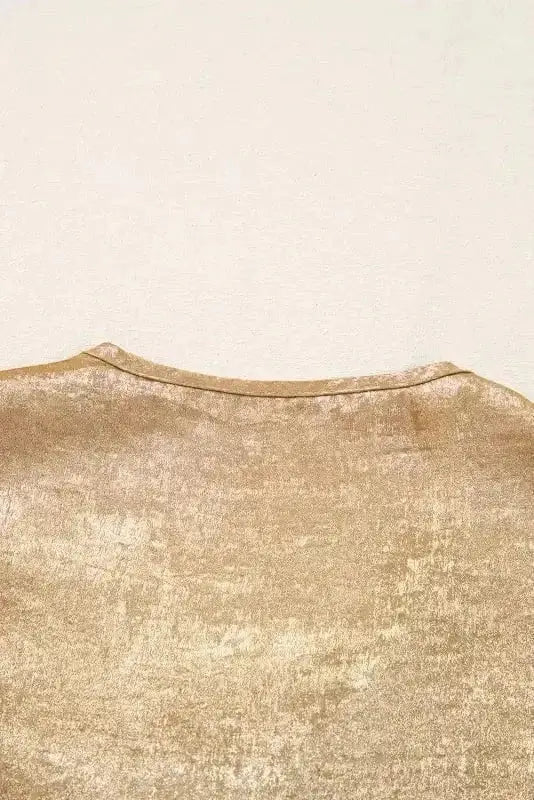 Gold Bow Tie Puff Sleeve Ruffle Blouse Women UK | Elegant