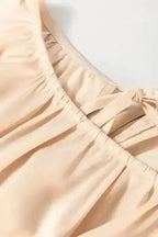 Elegant Ruffled Peplum Keyhole Back Blouse Women UK