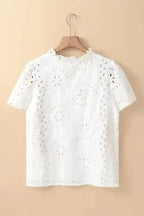 Aztec Embroidered V-Neck Peekaboo Blouse Women UK | Boho