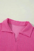 Corded V-Neck Bubble Sleeve Blouse Women UK