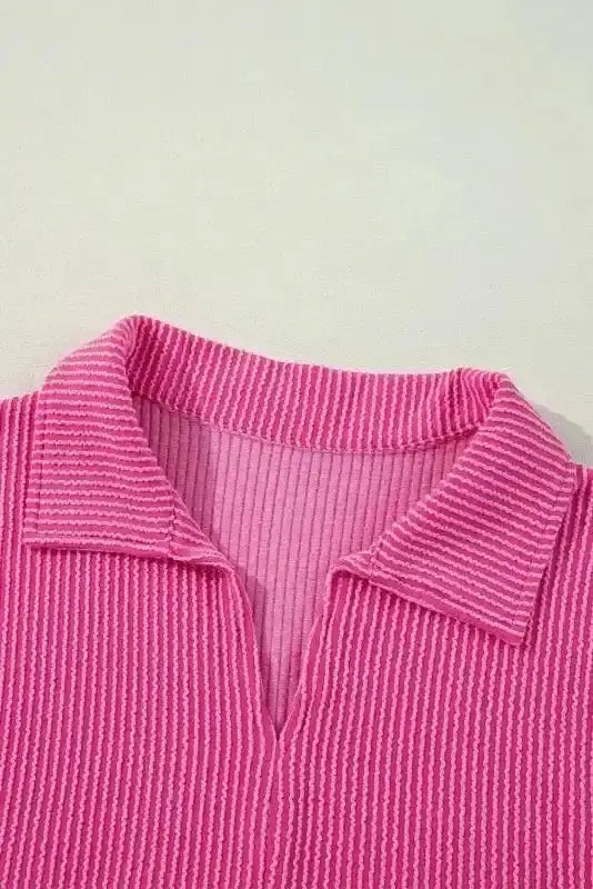 Corded V-Neck Bubble Sleeve Blouse Women UK