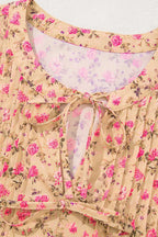 Floral Half Sleeve Boho Casual Puff Blouse Women UK