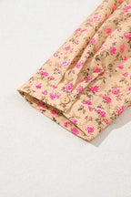 Floral Half Sleeve Boho Casual Puff Blouse Women UK