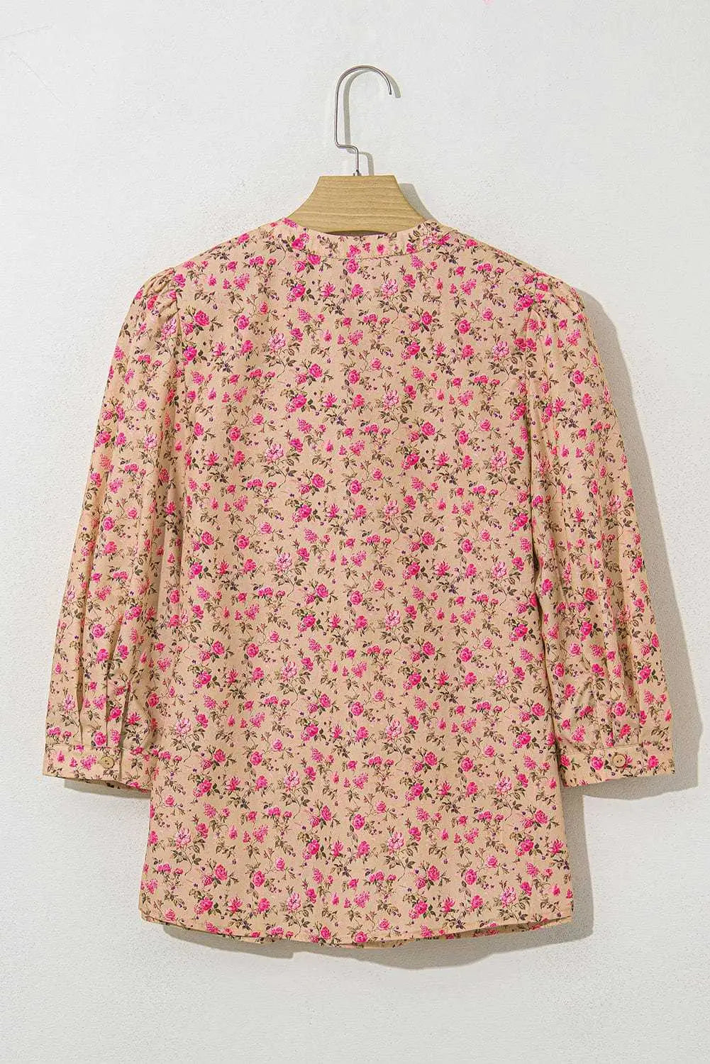 Floral Half Sleeve Boho Casual Puff Blouse Women UK