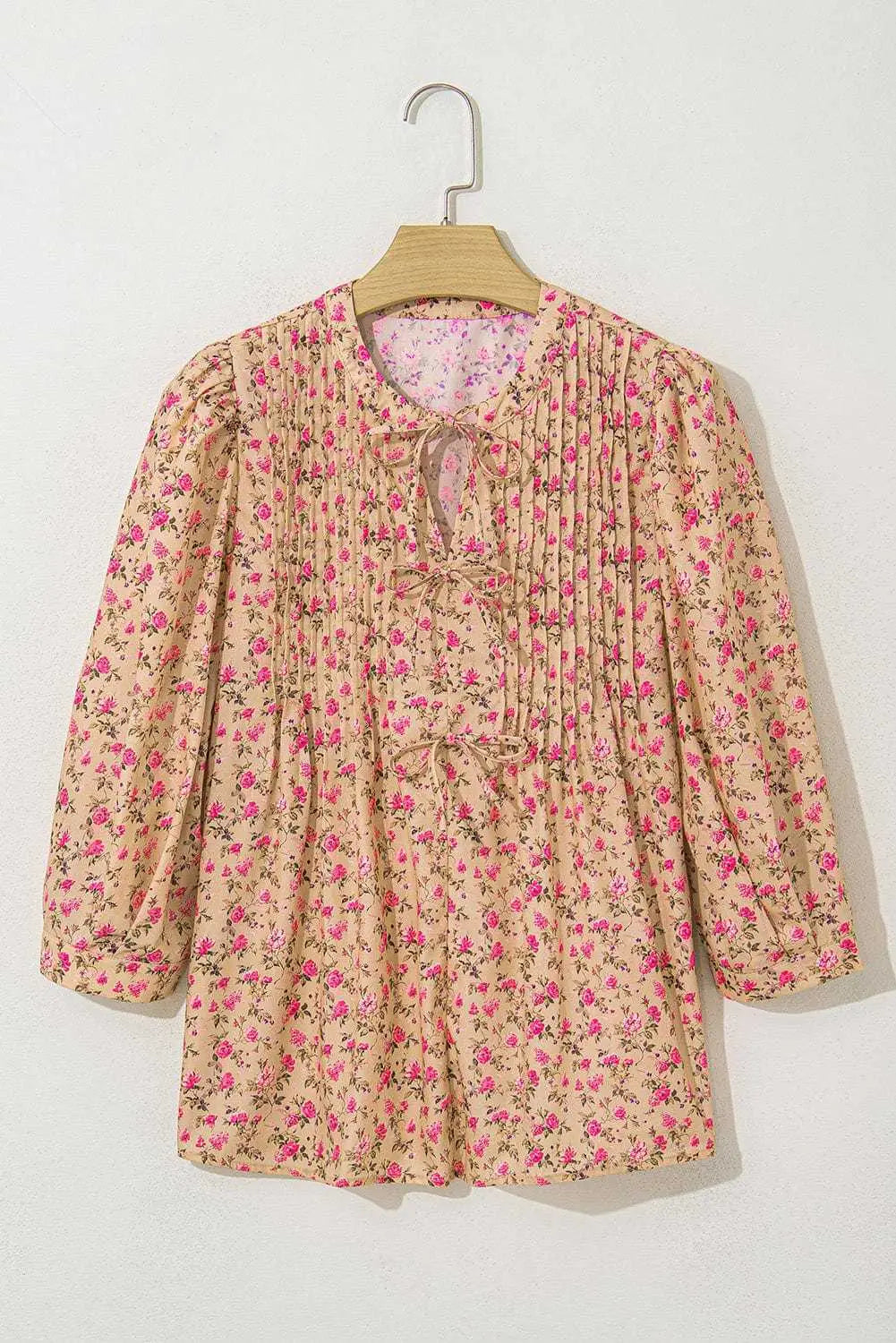 Floral Half Sleeve Boho Casual Puff Blouse Women UK