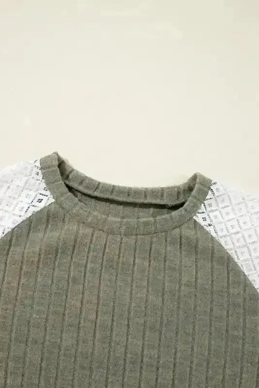 Floral Colour Block Ribbed Blouse Women UK | Mosaic