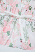 Floral Puff Sleeve Peplum Blouse Women UK