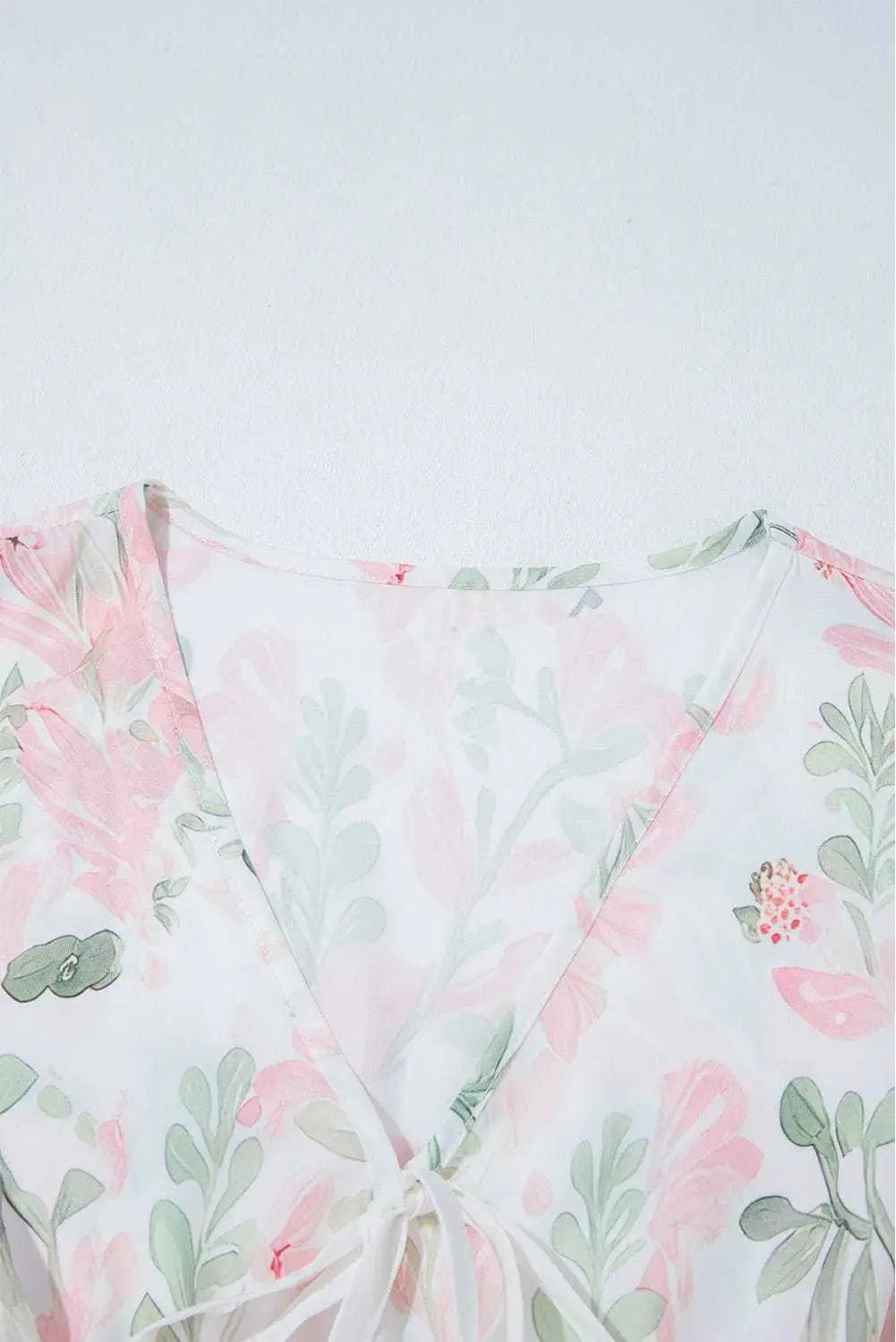 Floral Puff Sleeve Peplum Blouse Women UK