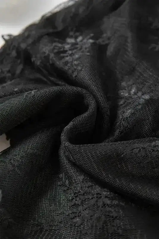 Black Lace Trim Sheer Slim Fit Blouse Women UK | Elegant