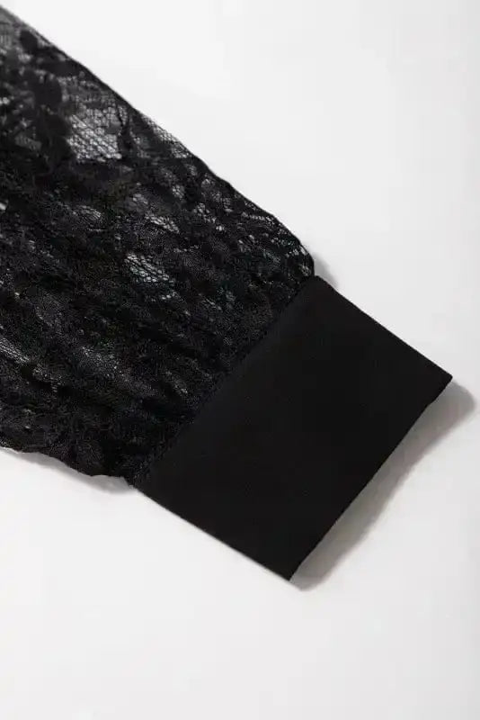 Black Lace Sleeve V-Neck Blouse Women UK | Elegant