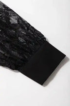Black Lace Sleeve V-Neck Blouse Women UK | Elegant