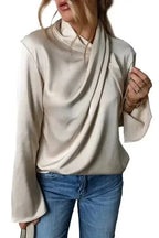 Satin Crossover Front Elegant Blouse Women UK | Backless